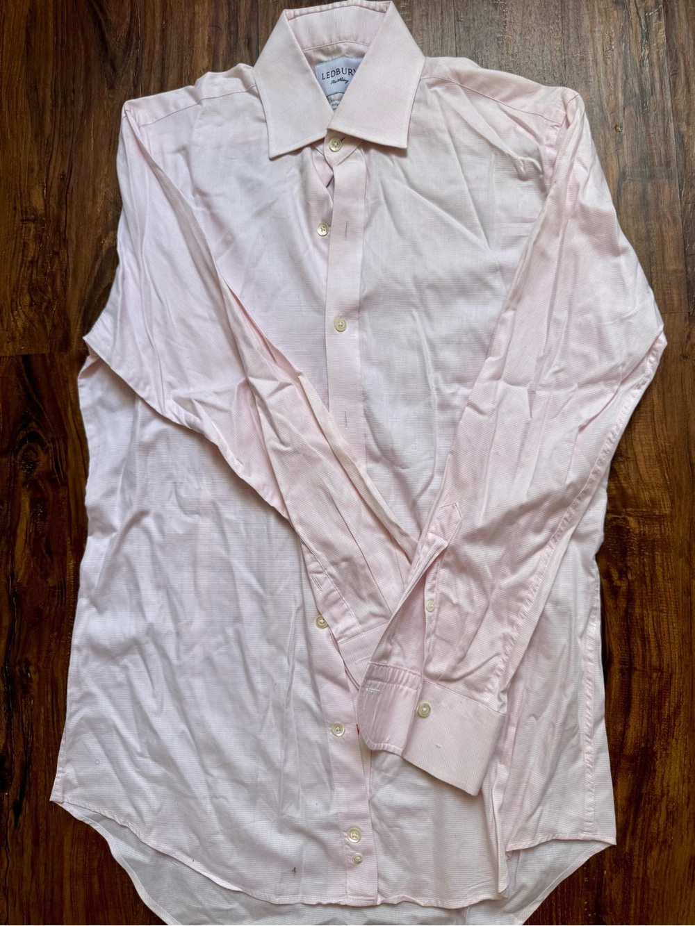 Ledbury Men’s Light Pink Dress Shirt - Picture 5 of 8